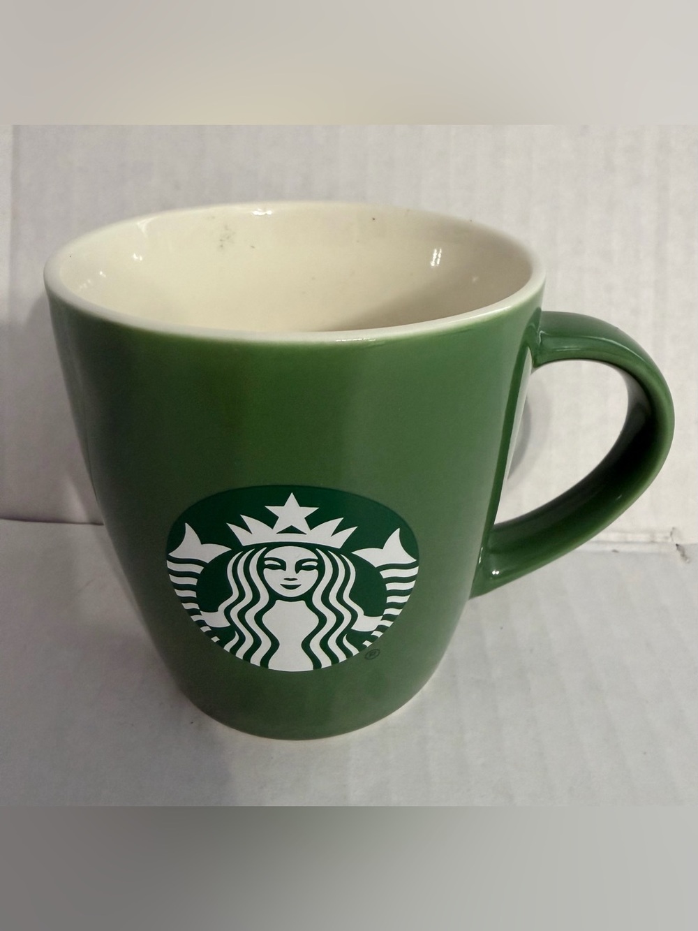Starbucks Green and White Ceramic Coffee Mug with Siren Logo